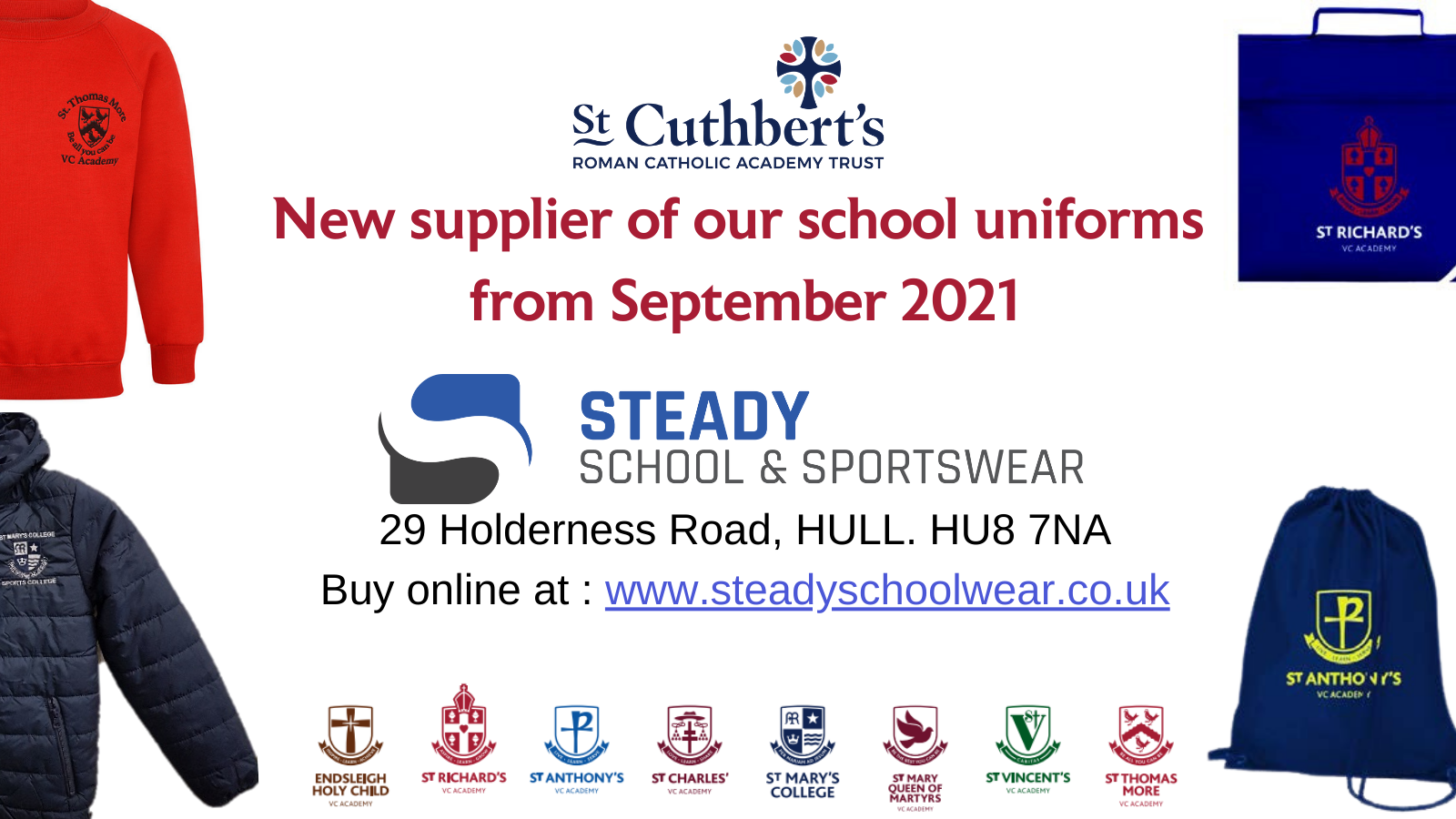 New Supplier Of Our Family Of Schools Uniforms From September 2021